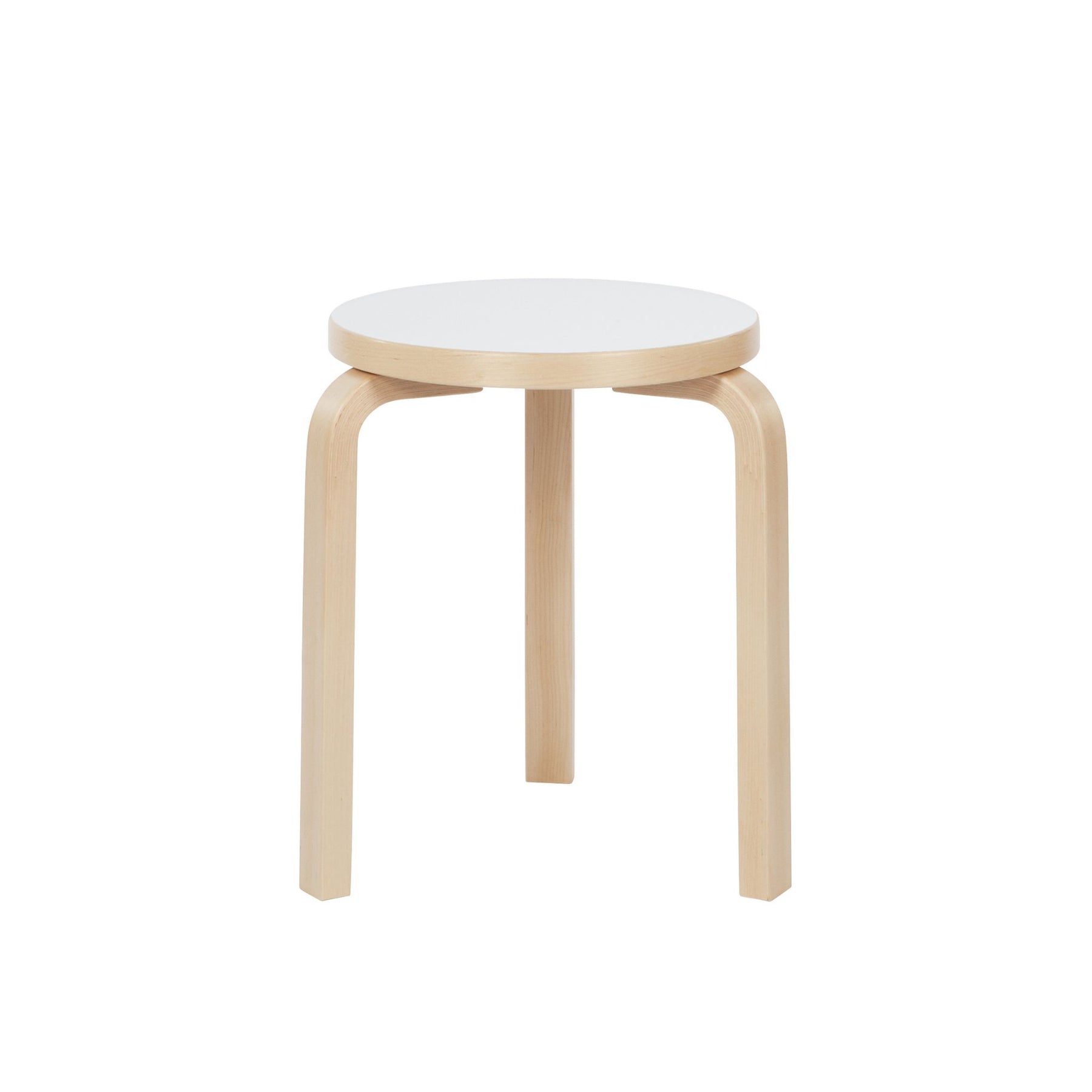 Artek Alvar Aalto Stool 60 Natural Birch with White HPL Top