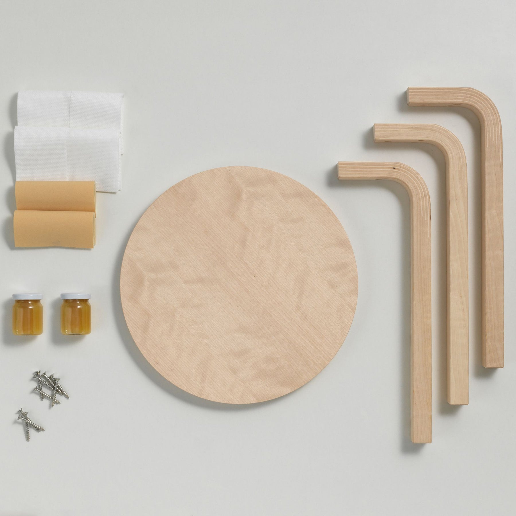 Artek Alvar Aalto Stool 60 Natural Birch Parts