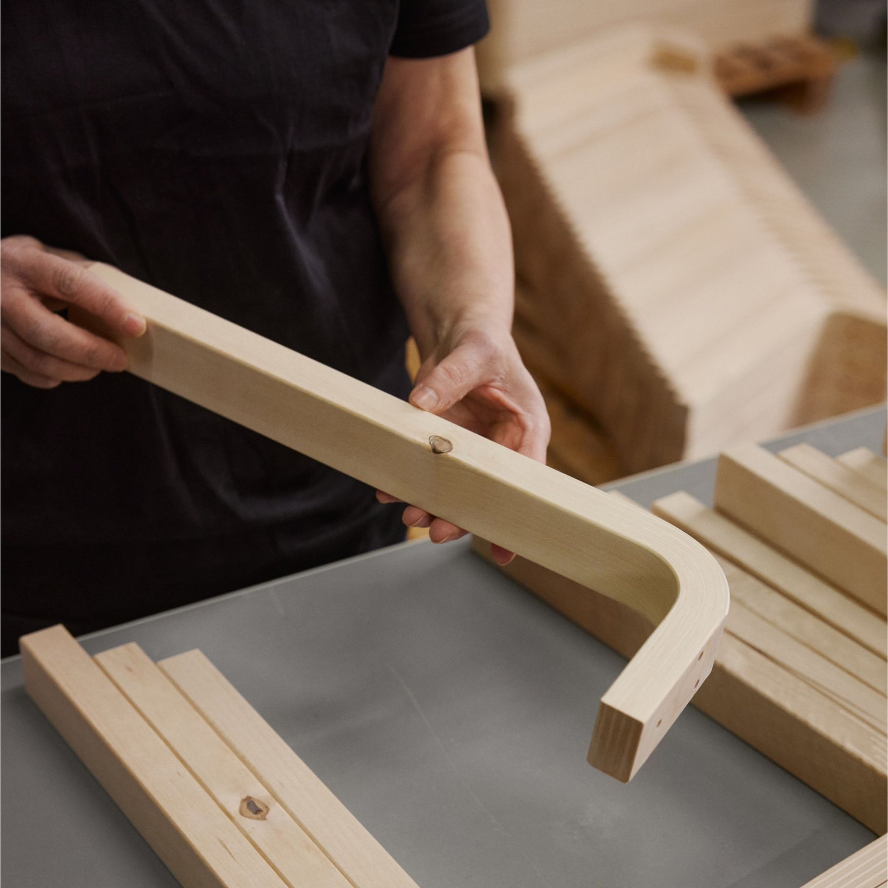 Artek Alvar Aalto Stool 60 Natural Birch in the making