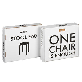 Artek Alvar Aalto Stool E60 One Chair is Enough Flat Pack Carton
