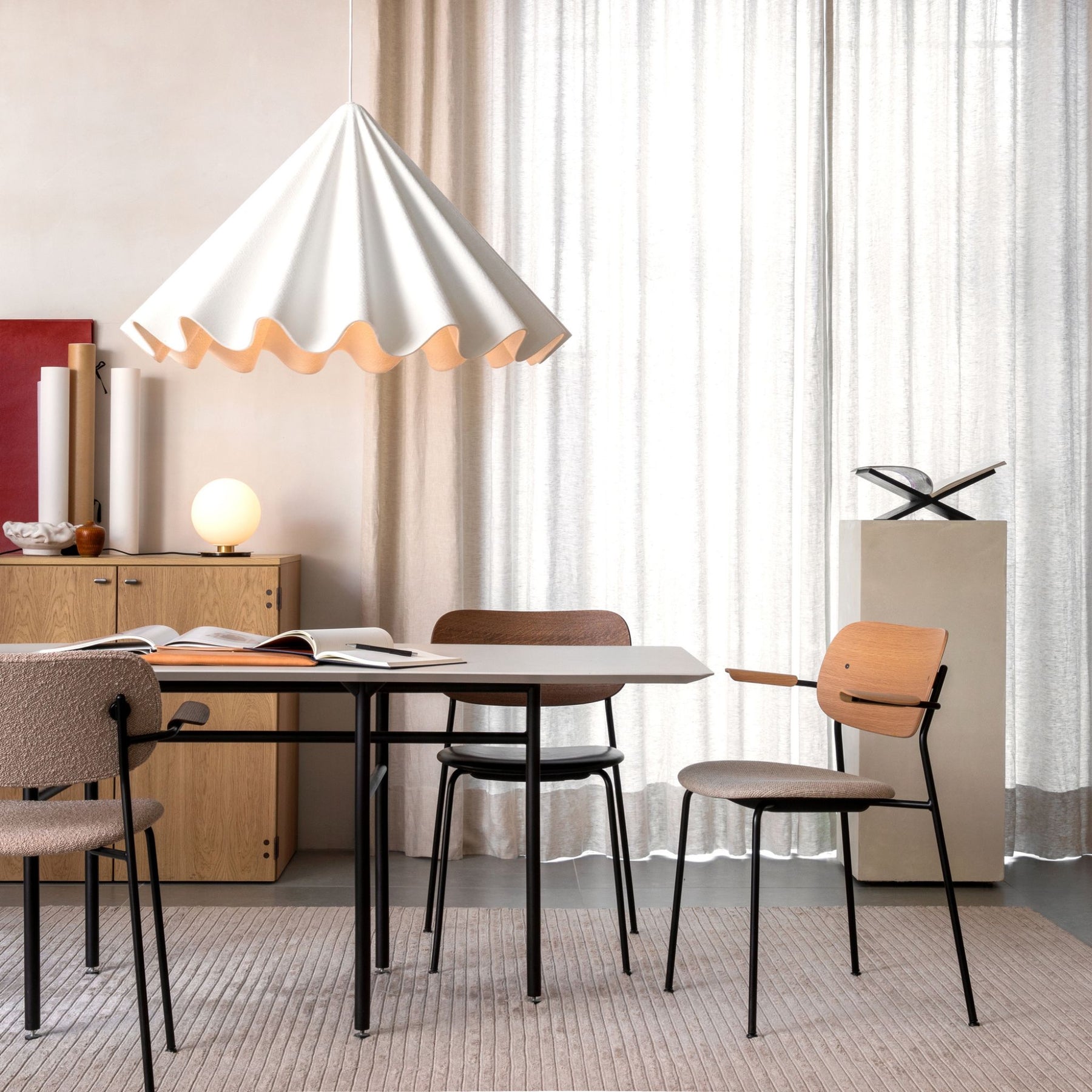 Audo Copenhagen Dancing Pendant by Iskos-Berlin with Co Chairs