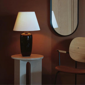 Audo Copenhagen Torso Table Lamp with Androgyne Table and Co Lounge Chair