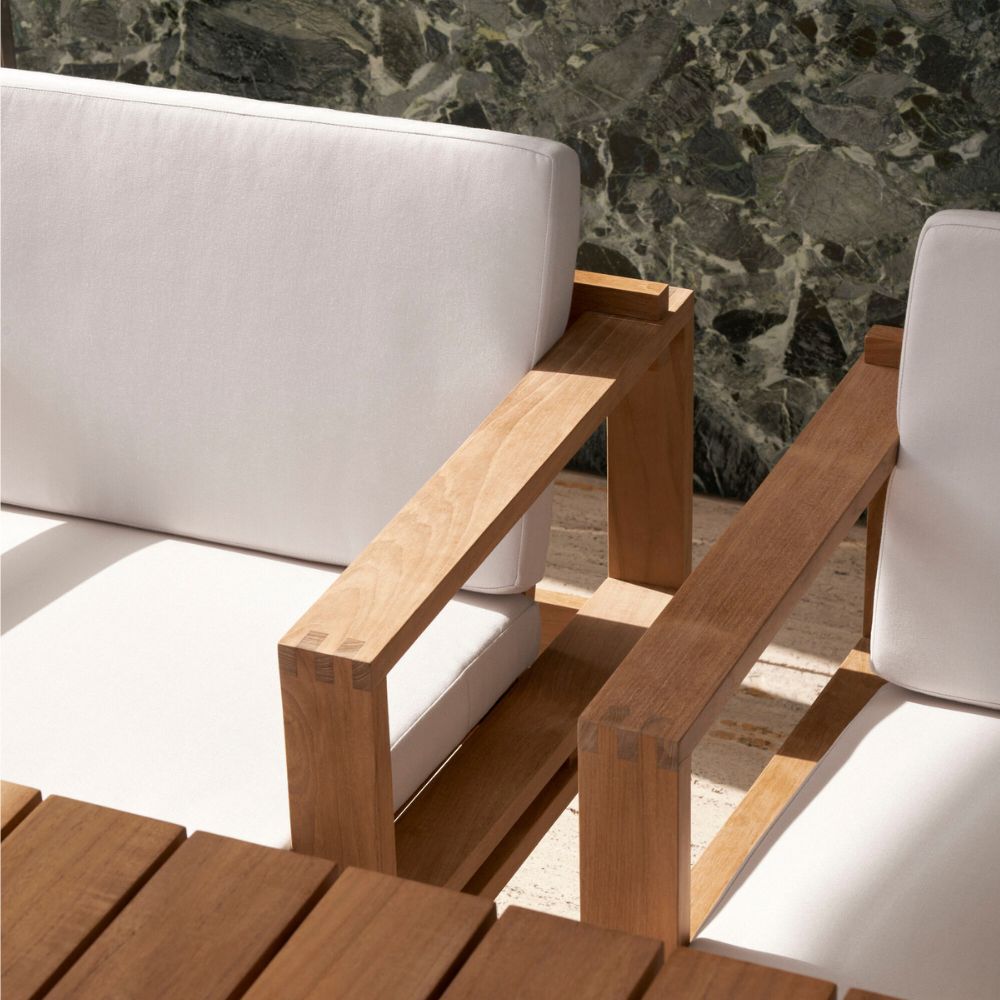 Carl Hansen BK10 Teak Dining Chairs Outdoors Arm Joinery Detail