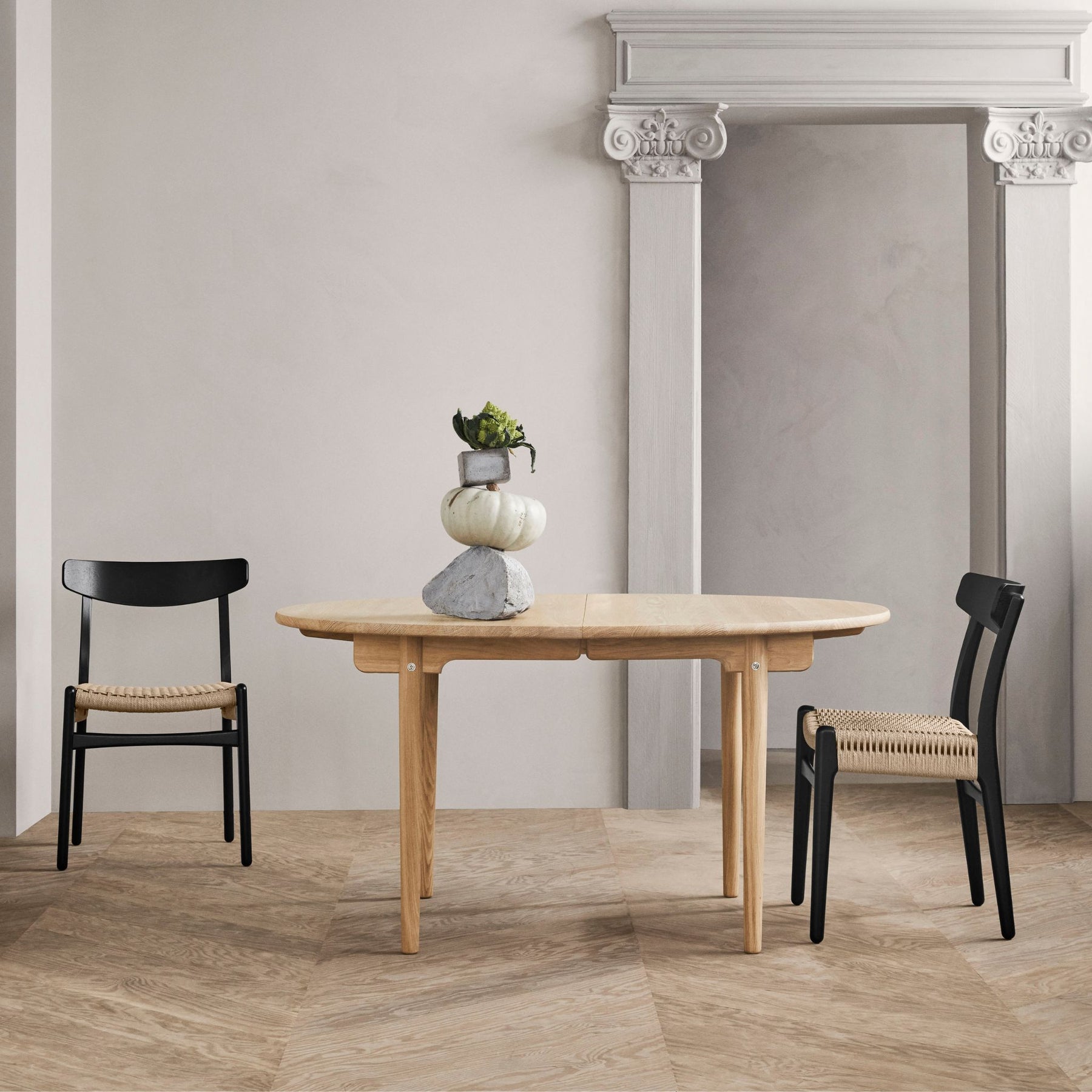 Carl Hansen Wegner CH337 Dining Table with CH23 Dining Chairs