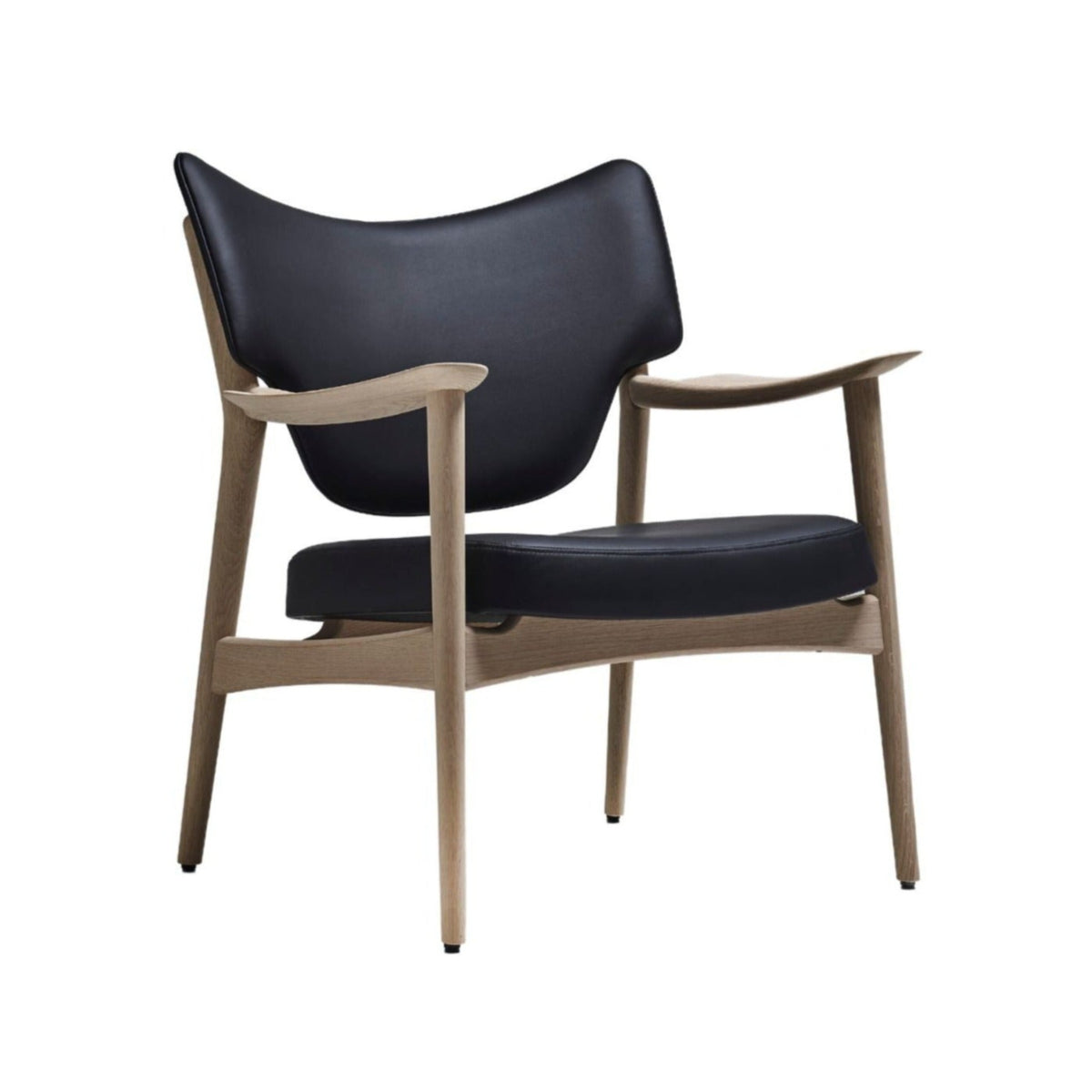 Eikund Veng Lounge Chair Oak Black Leather