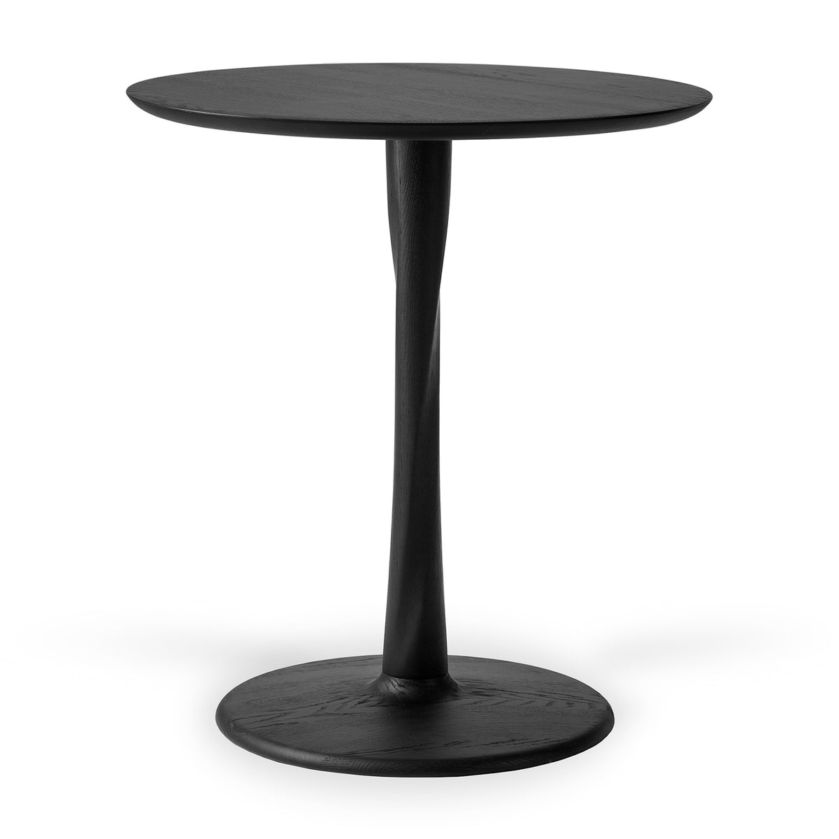 Ethnicraft Black Oak Torsion Dining Table Round 28" 50011