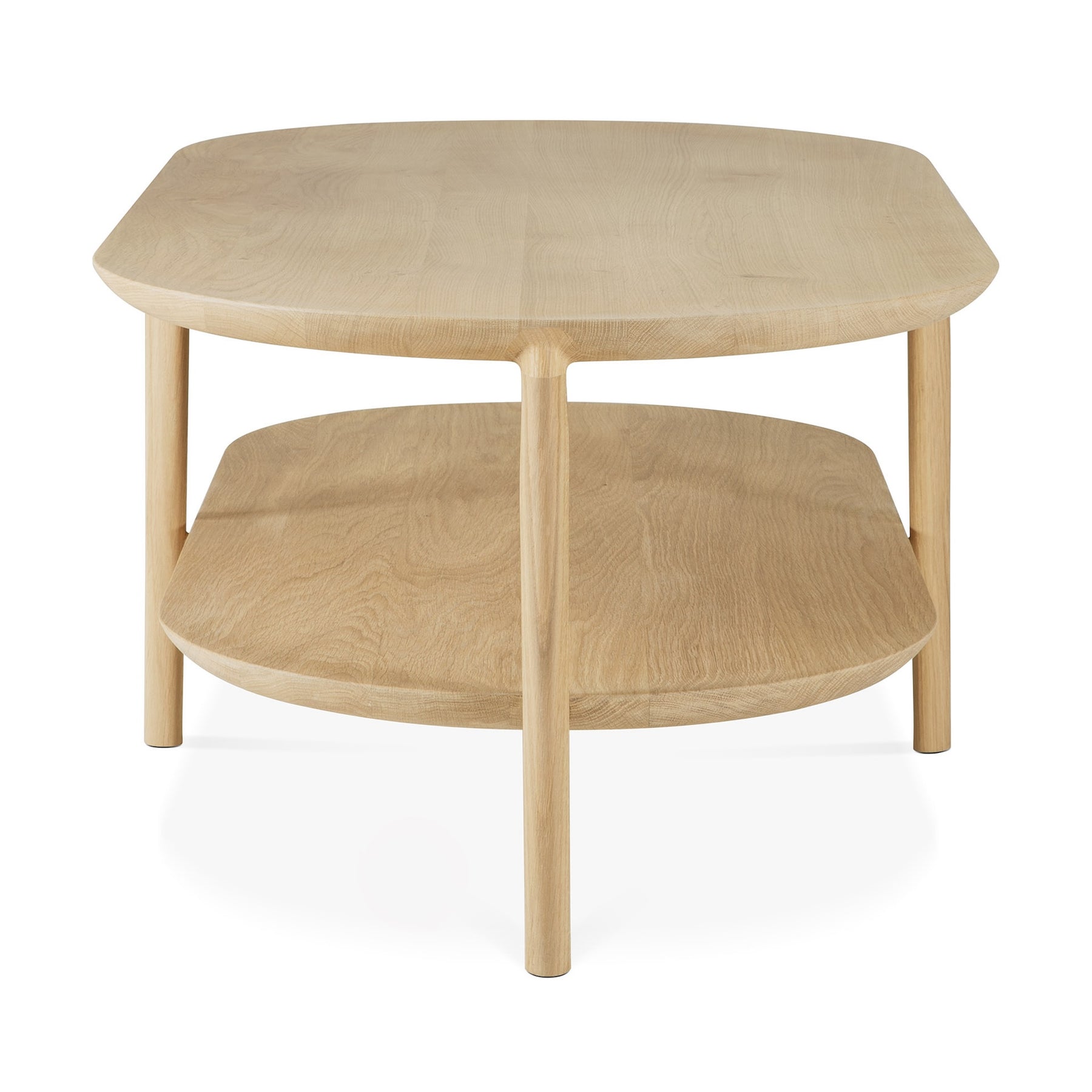 Ethnicraft Oblong Oak Bok Coffee Table with Shelf 51585