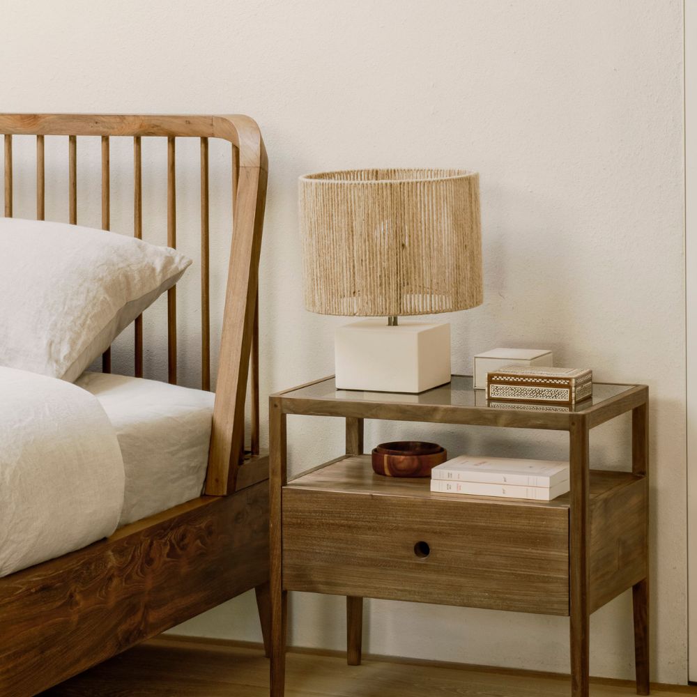 Ethnicraft Spindle Nightstand in Bedroom