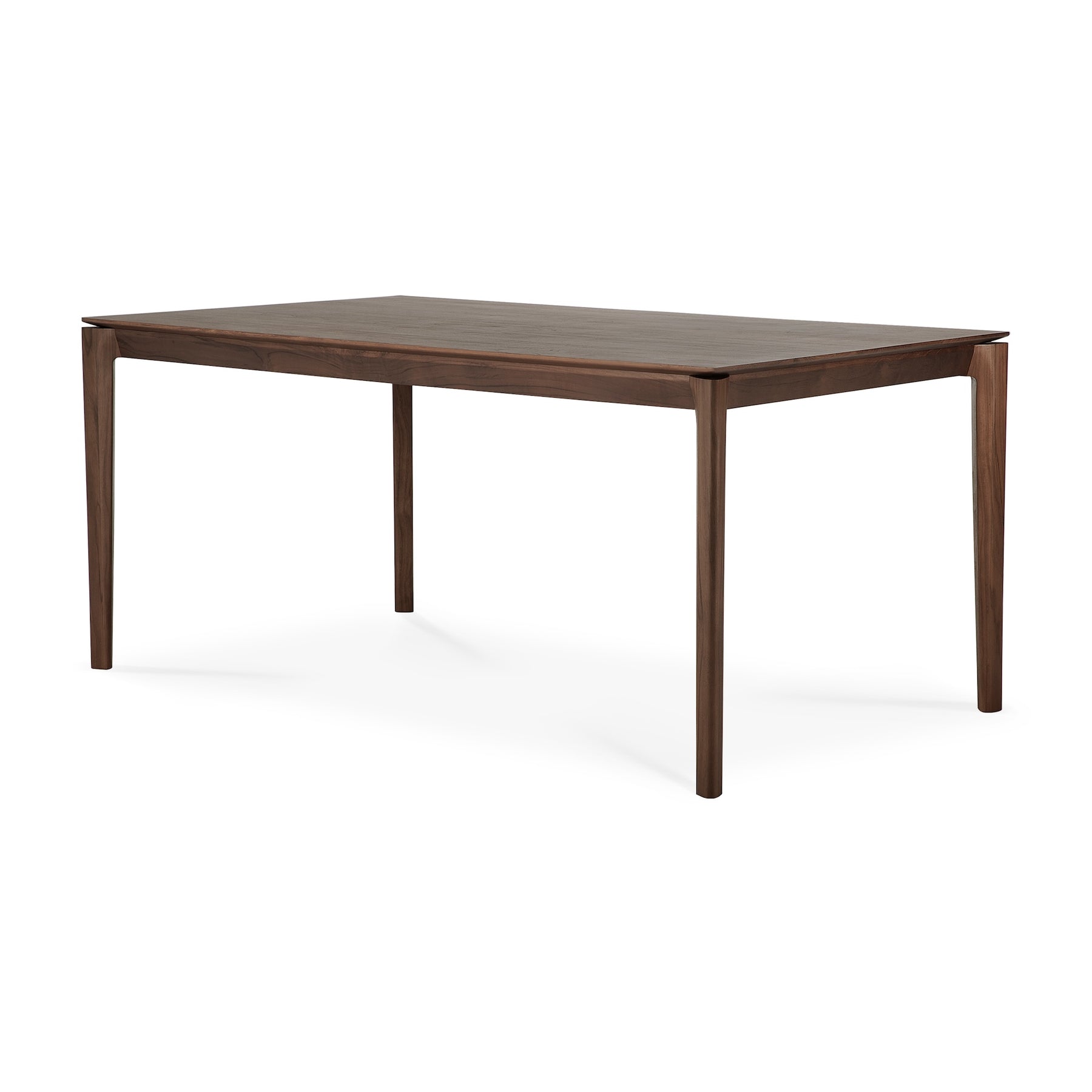 Ethnicraft Brown Varnished Teak Bok Dining Table 63" Model 10688 Angled