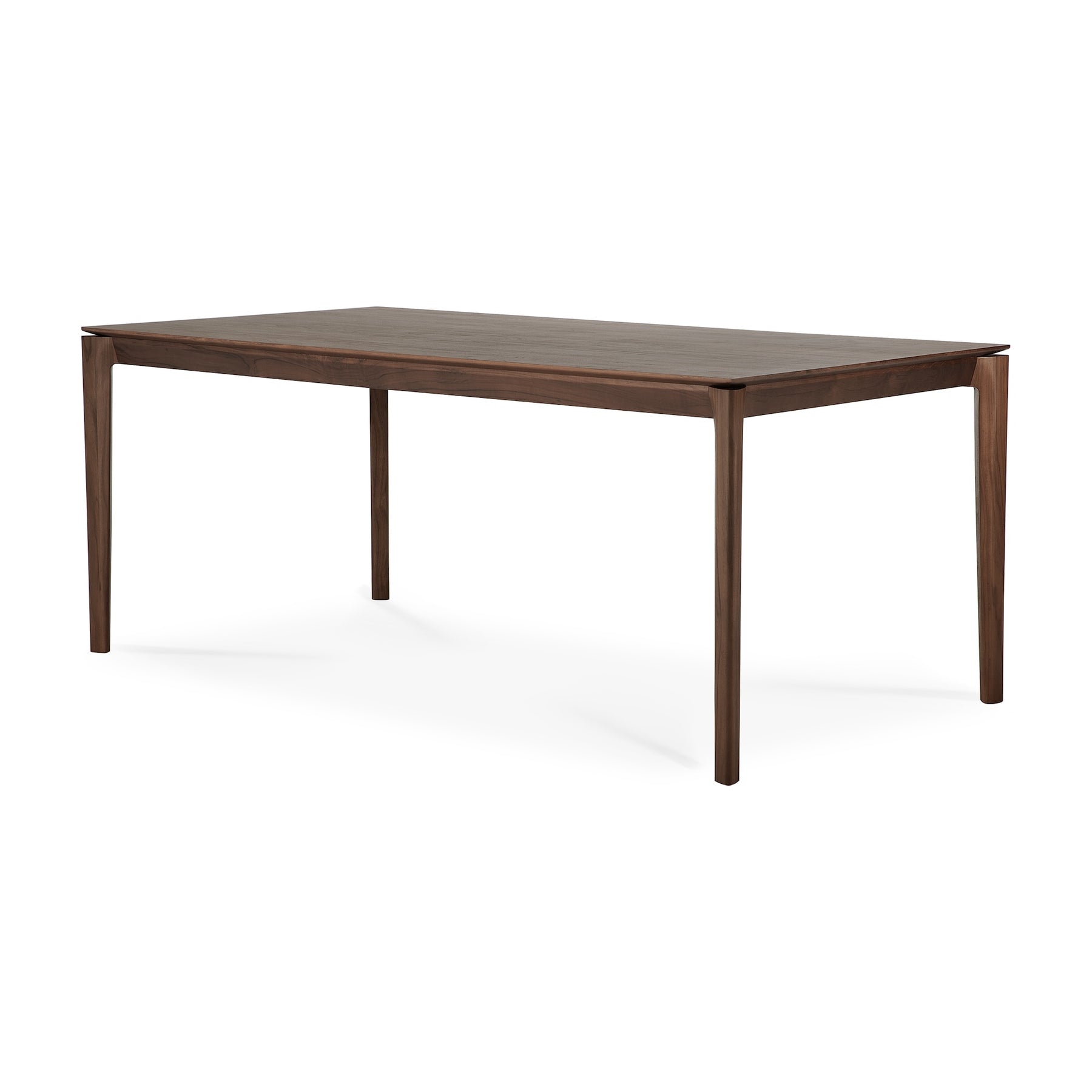 Ethnicraft Brown Varnished Teak Bok Dining Table Angled