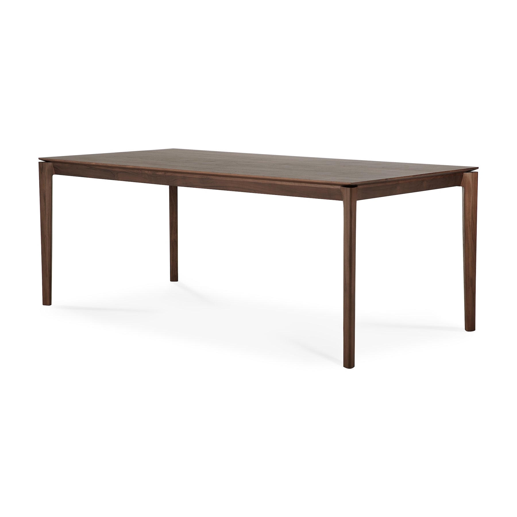 Ethnicraft Brown Varnished Teak Bok Dining Table 79" Model 10690 Angled
