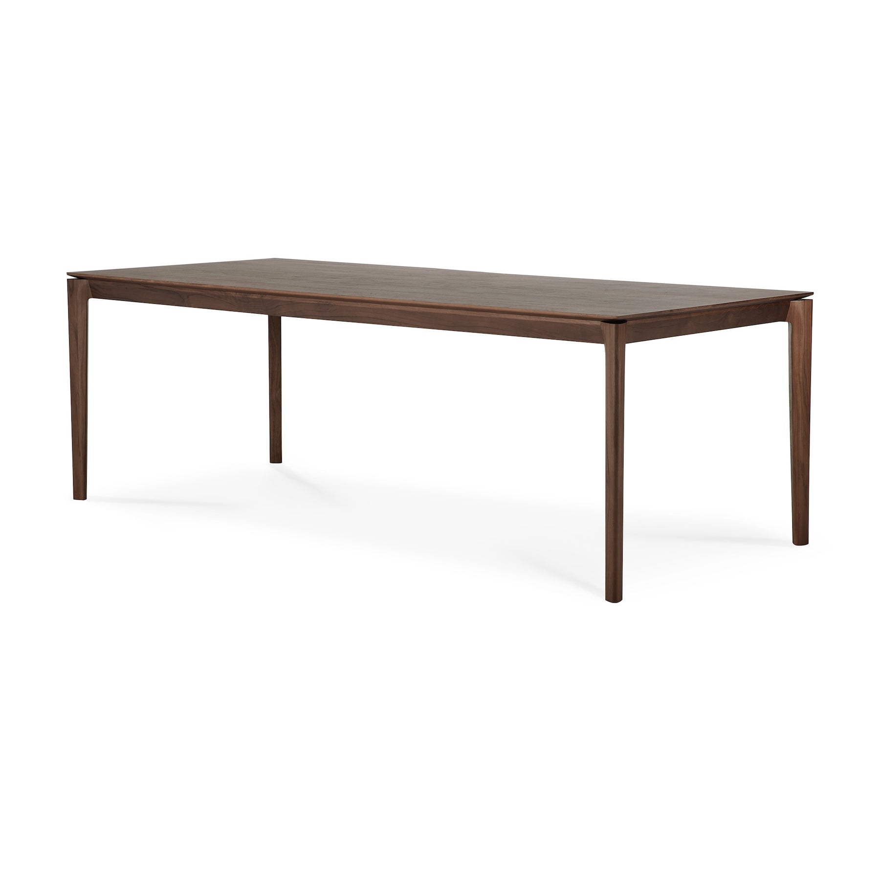 Ethnicraft Brown Varnished Teak Bok Dining Table 87" Model 10691 Angled