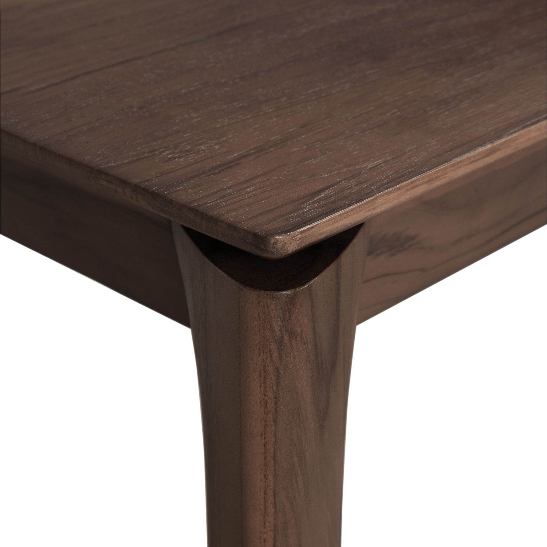 Ethnicraft Brown Varnished Teak Bok Dining Table Corner