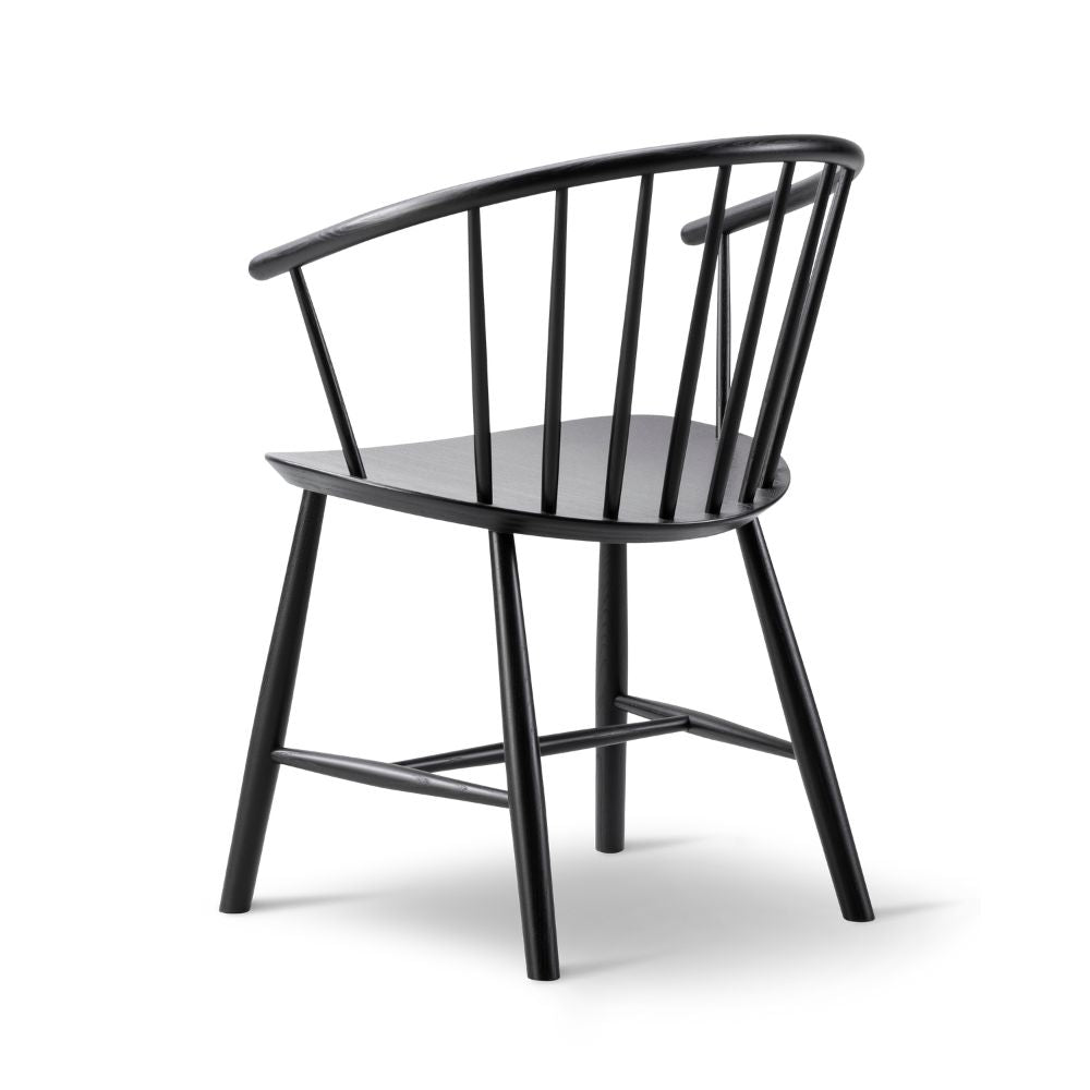 Fredericia Johansson J64 Dining Chair Black Ash Back Angled