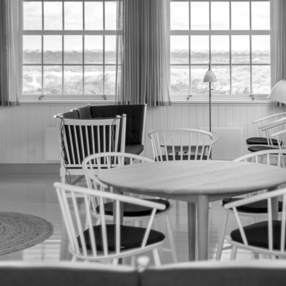 Fredericia Johansson J64 Chair White Ash in Situ Bade Hotel Denmark