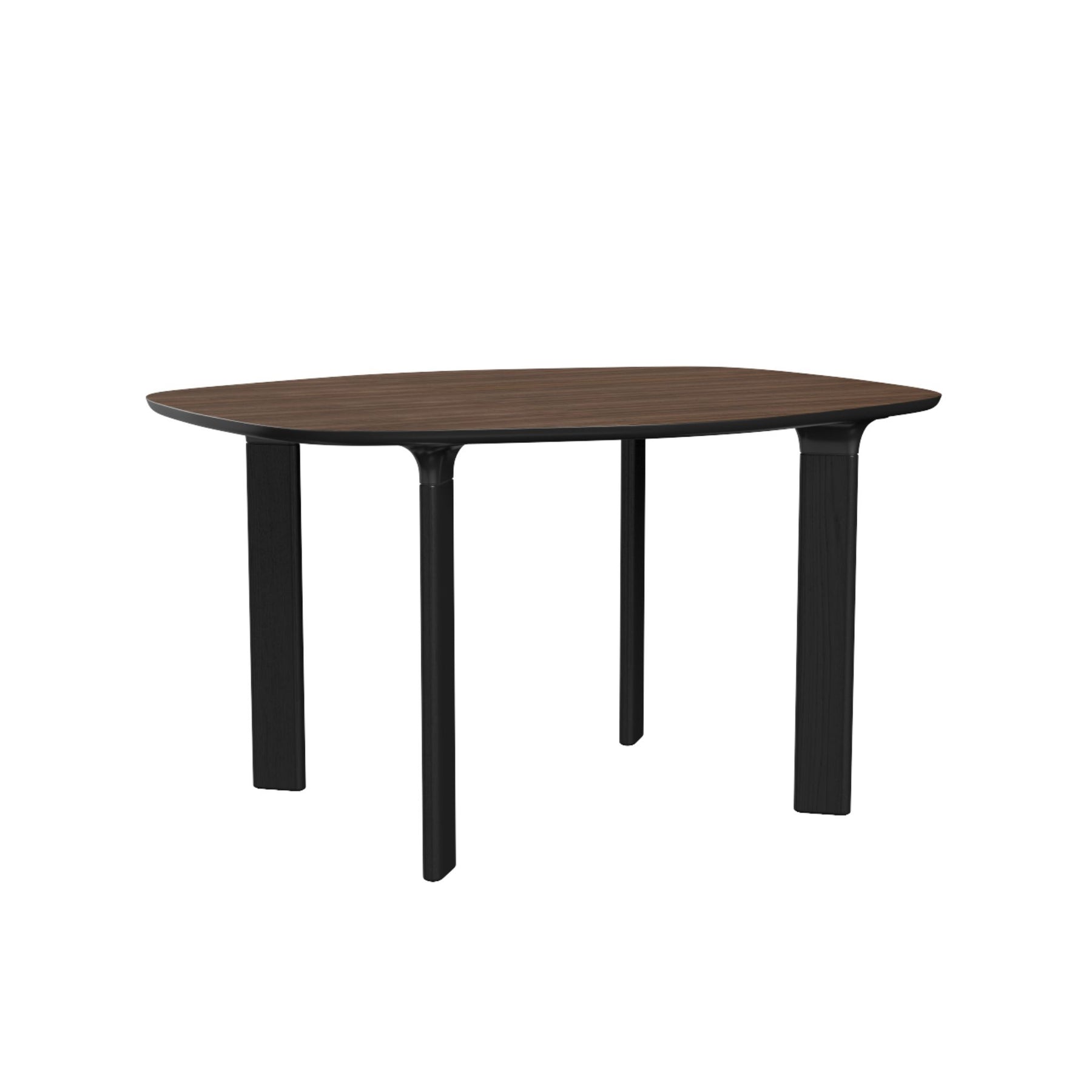 Fritz Hansen JH43 Analog Table Walnut Top Black Lacquered Underside Black Legs