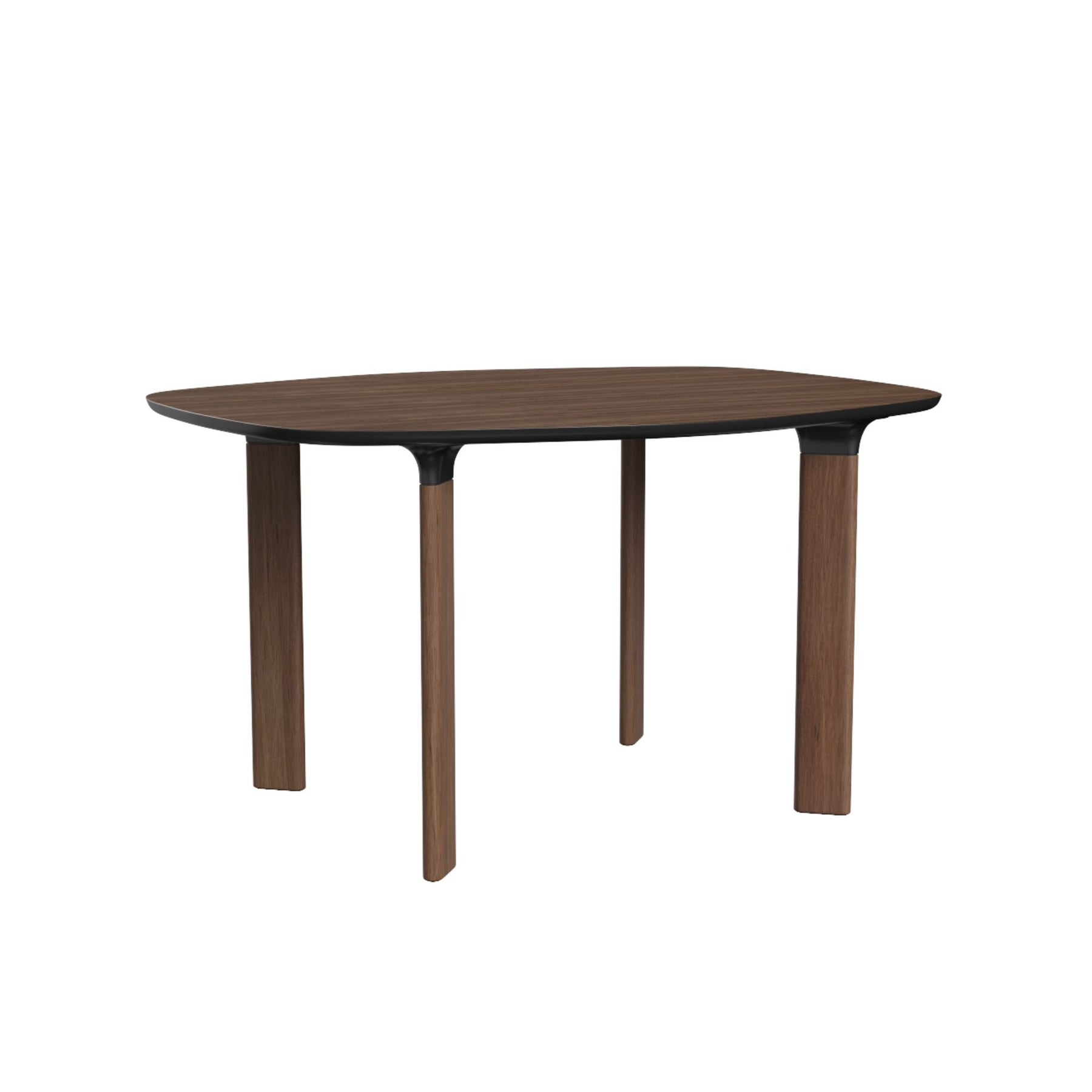 Fritz Hansen JH43 Analog Table Walnut Top Black Lacquered Underside Walnut Legs