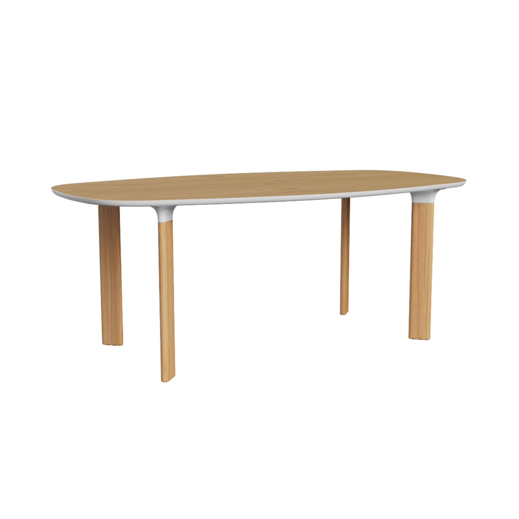 Fritz Hansen JH63 Analog Table Oak Top White Lacquered Underside Oak Legs