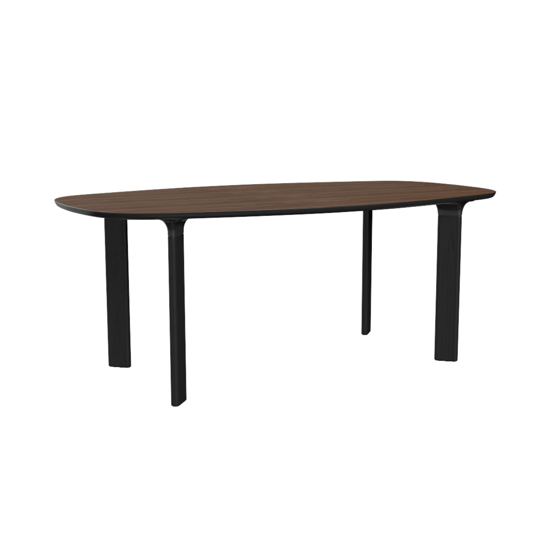 Fritz Hansen JH63 Analog Table Walnut Top Black Lacquered Underside Black Legs