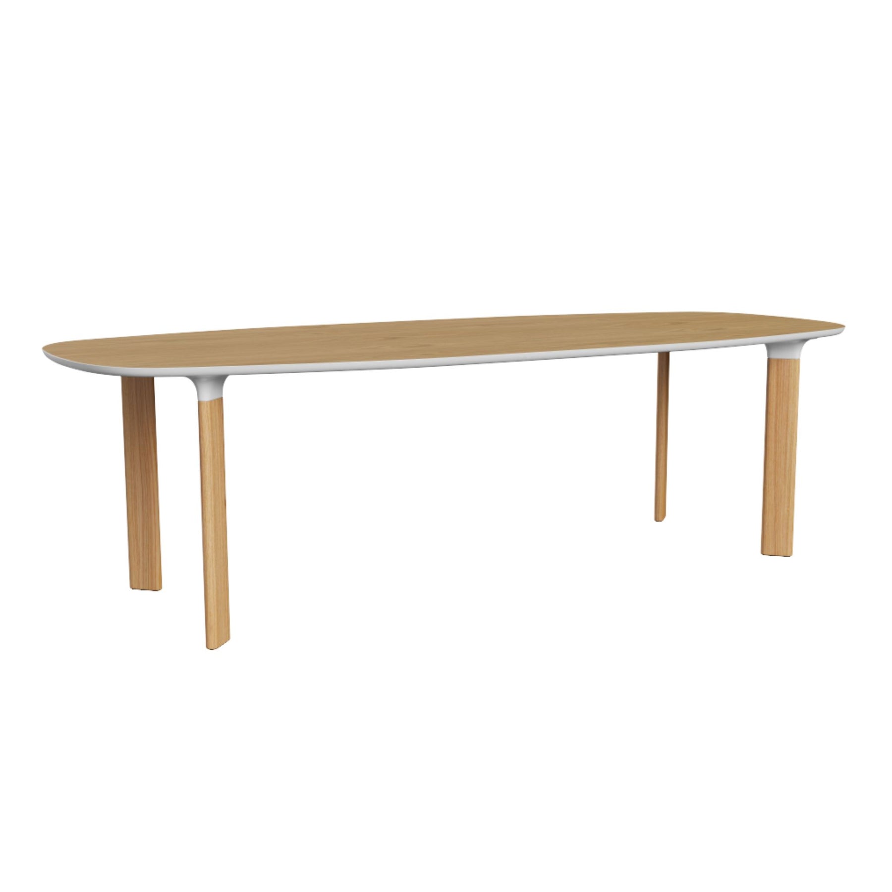 Fritz Hansen JH83 Analog Table Oak Top White Lacquered Underside Oak Legs