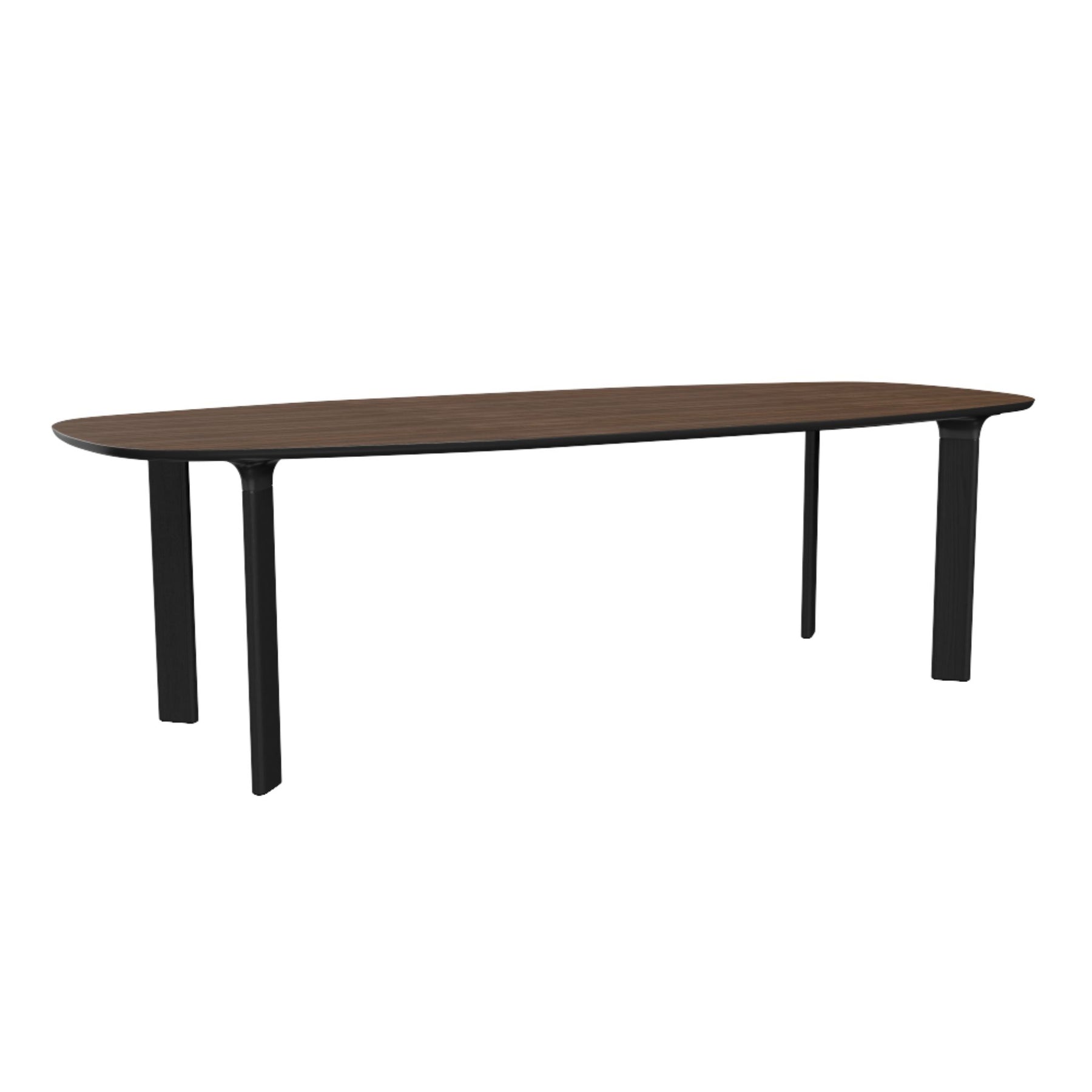 Fritz Hansen JH83 Analog Table Walnut Top Black Lacquered Underside Black Legs