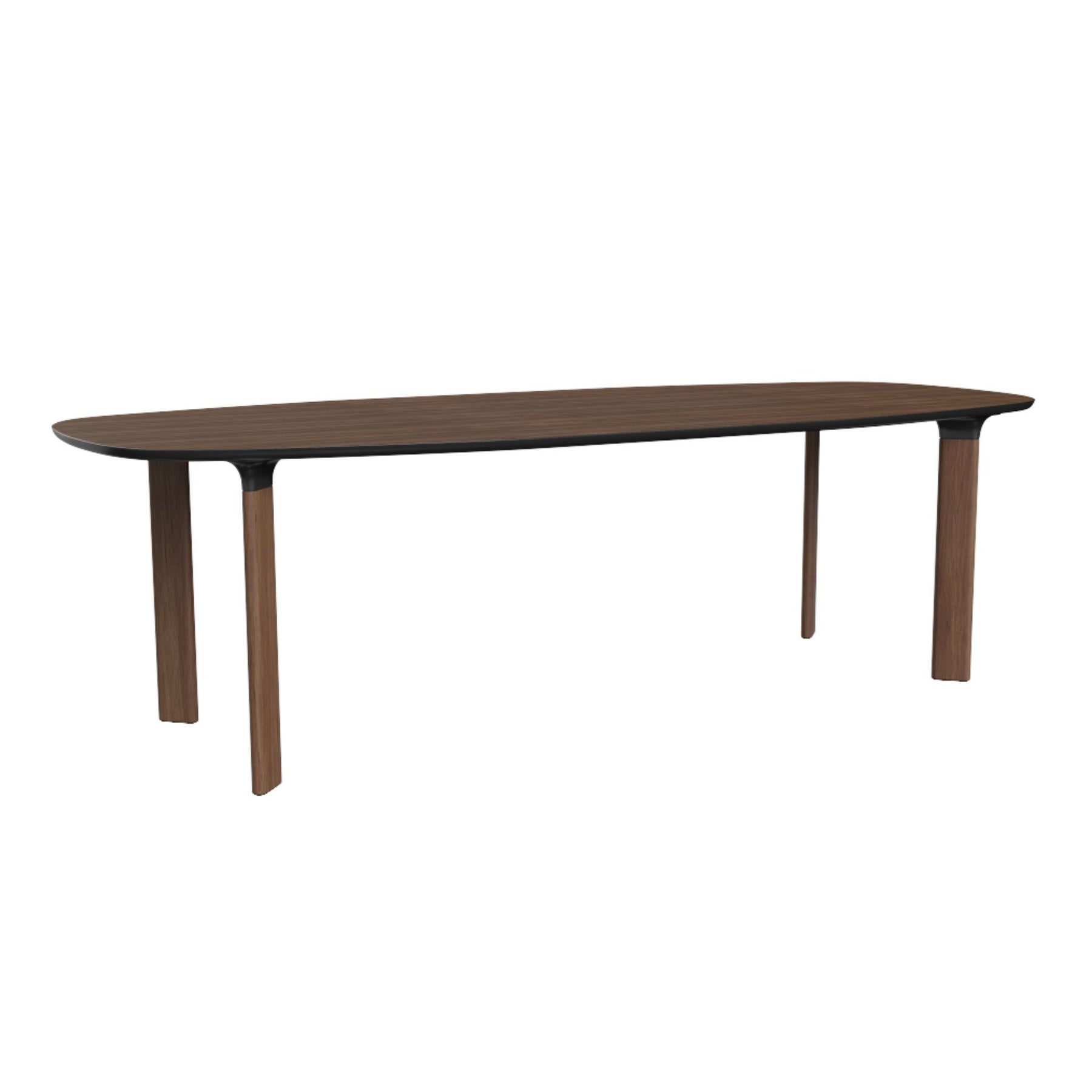 Fritz Hansen JH83 Analog Table Walnut Top Black Lacquered Underside Walnut Legs