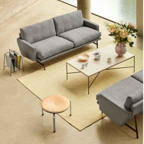 Fritz Hansen Lissoni Sofas in situ with Paul McCobb Planner Coffee Table and Poul Kjaerholm stool