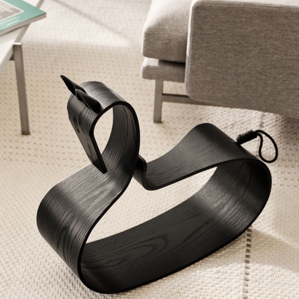 Fritz Hansen Rocking Horse Black Ash in Living Room Detail