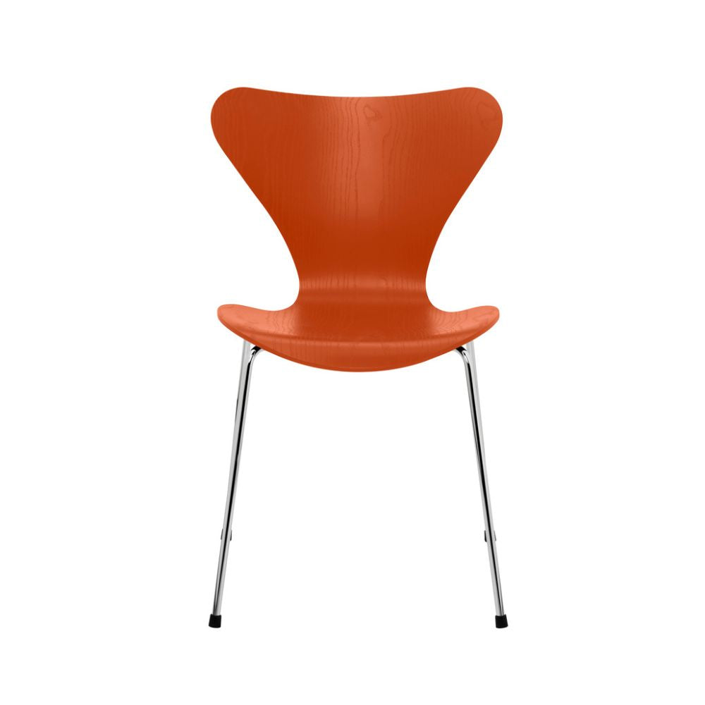 Fritz Hansen Series 7 Chair Paradise Orange Colored Ash
