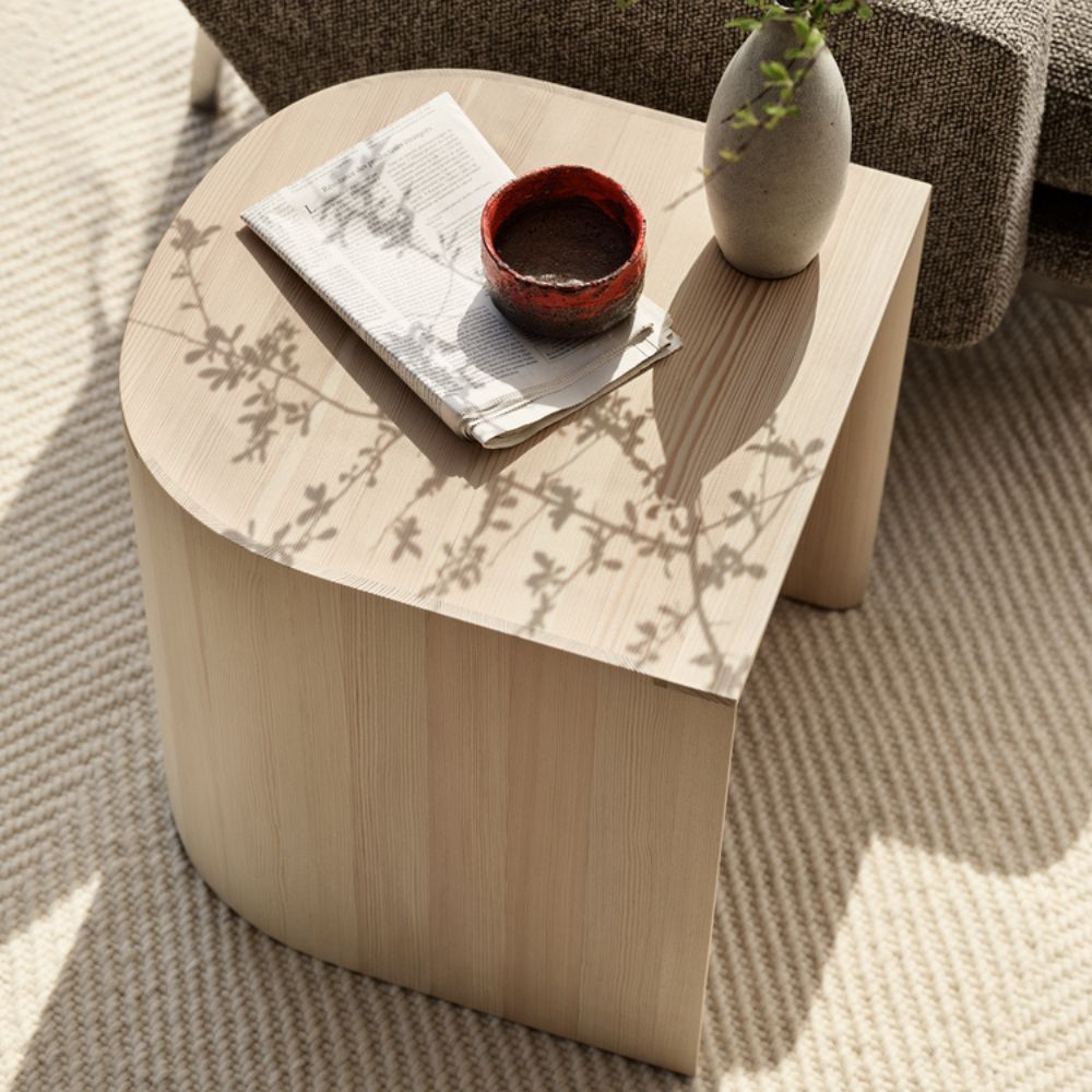 Fritz Hansen Taburet Side Table Pine by Cecilie Manz in Living Room Top Detail