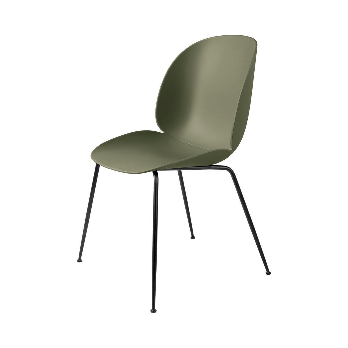 GUBI Beetle Dining Chair Recycled Plastic Fern Green Black Base