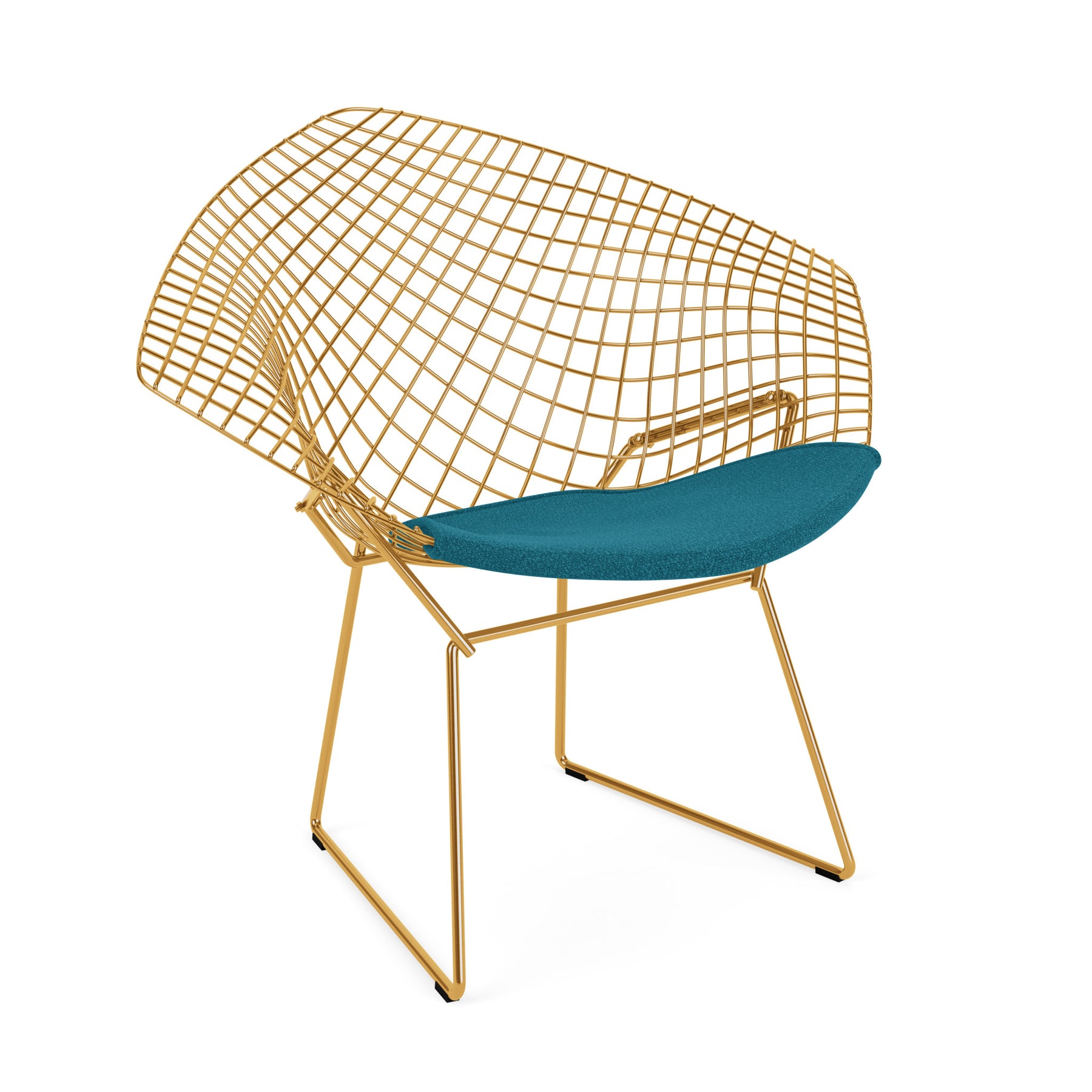 Knoll Bertoia Diamond Chair Gold Classic Boucle Aegean