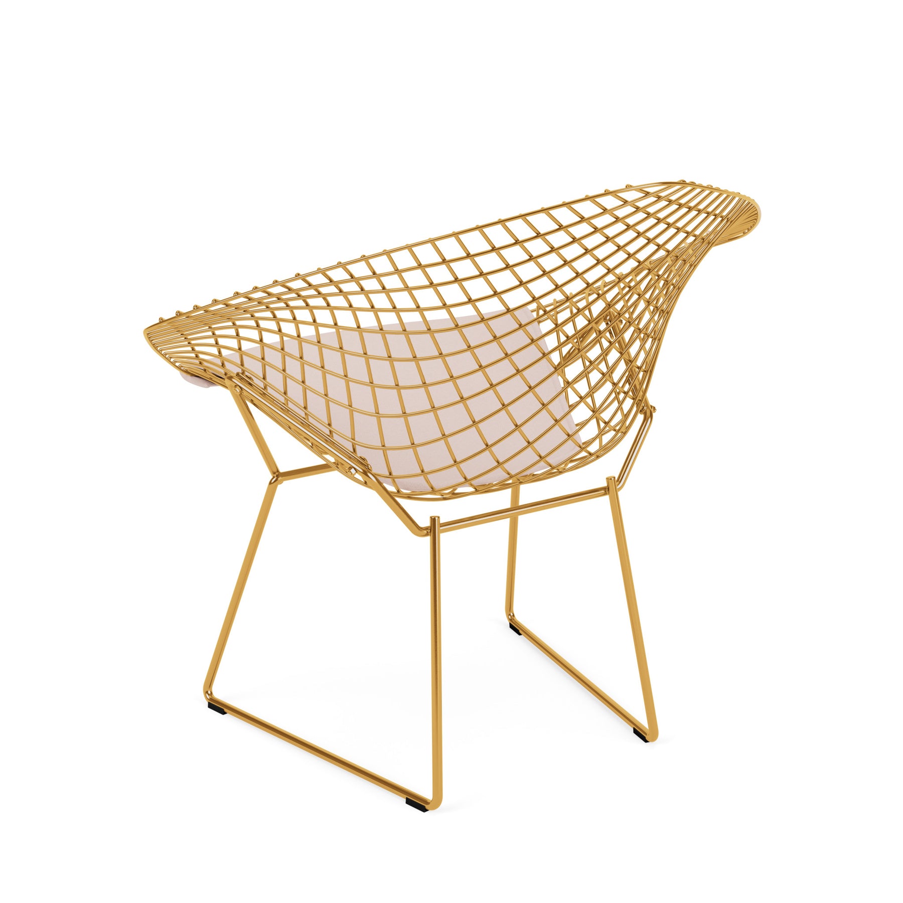 Knoll Bertoia Diamond Chair Gold Crossroad Flamingo Back