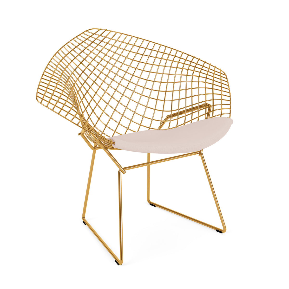 Knoll Bertoia Diamond Chair Gold Crossroad Flamingo