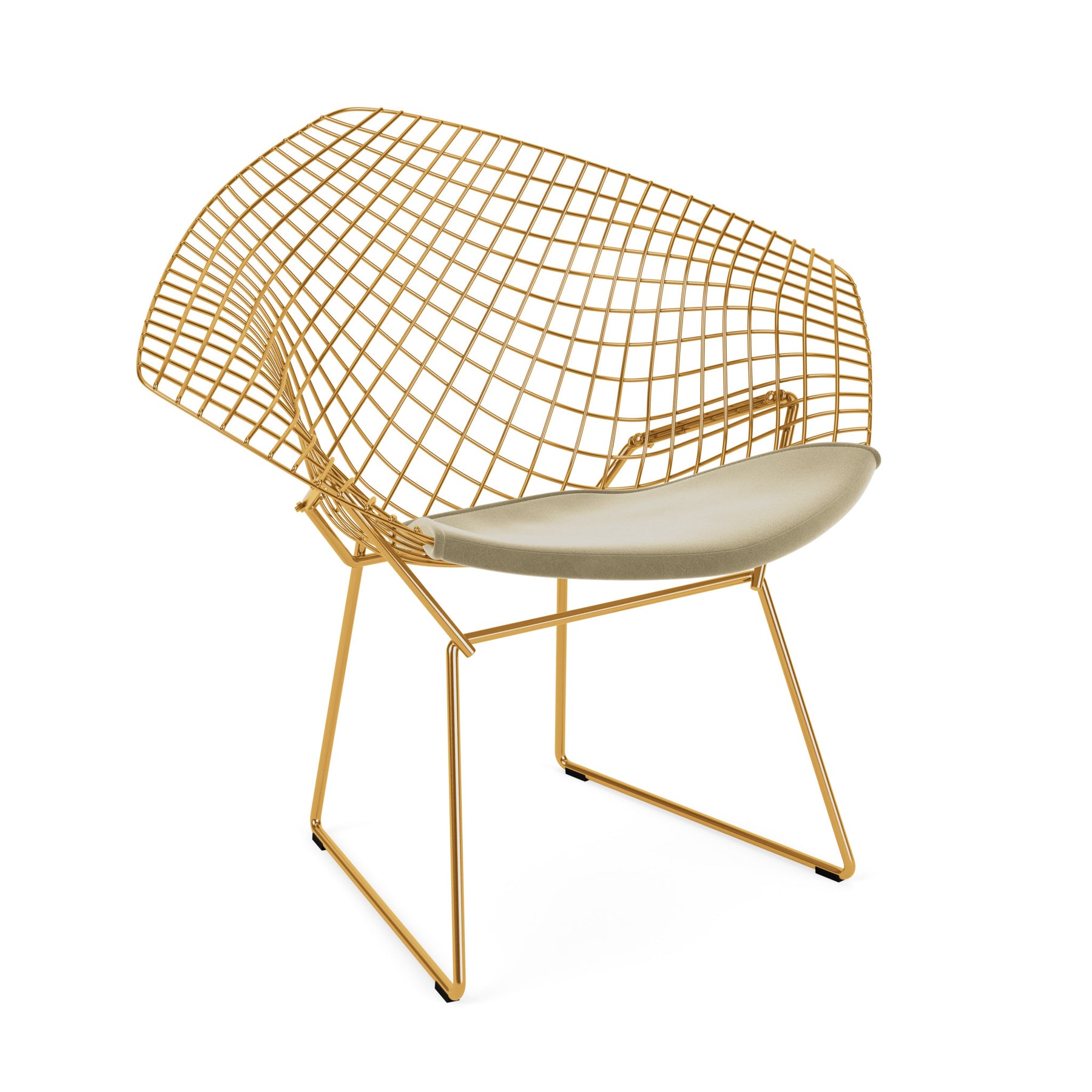 Knoll Bertoia Diamond Chair Gold Knoll Velvet Sandstone