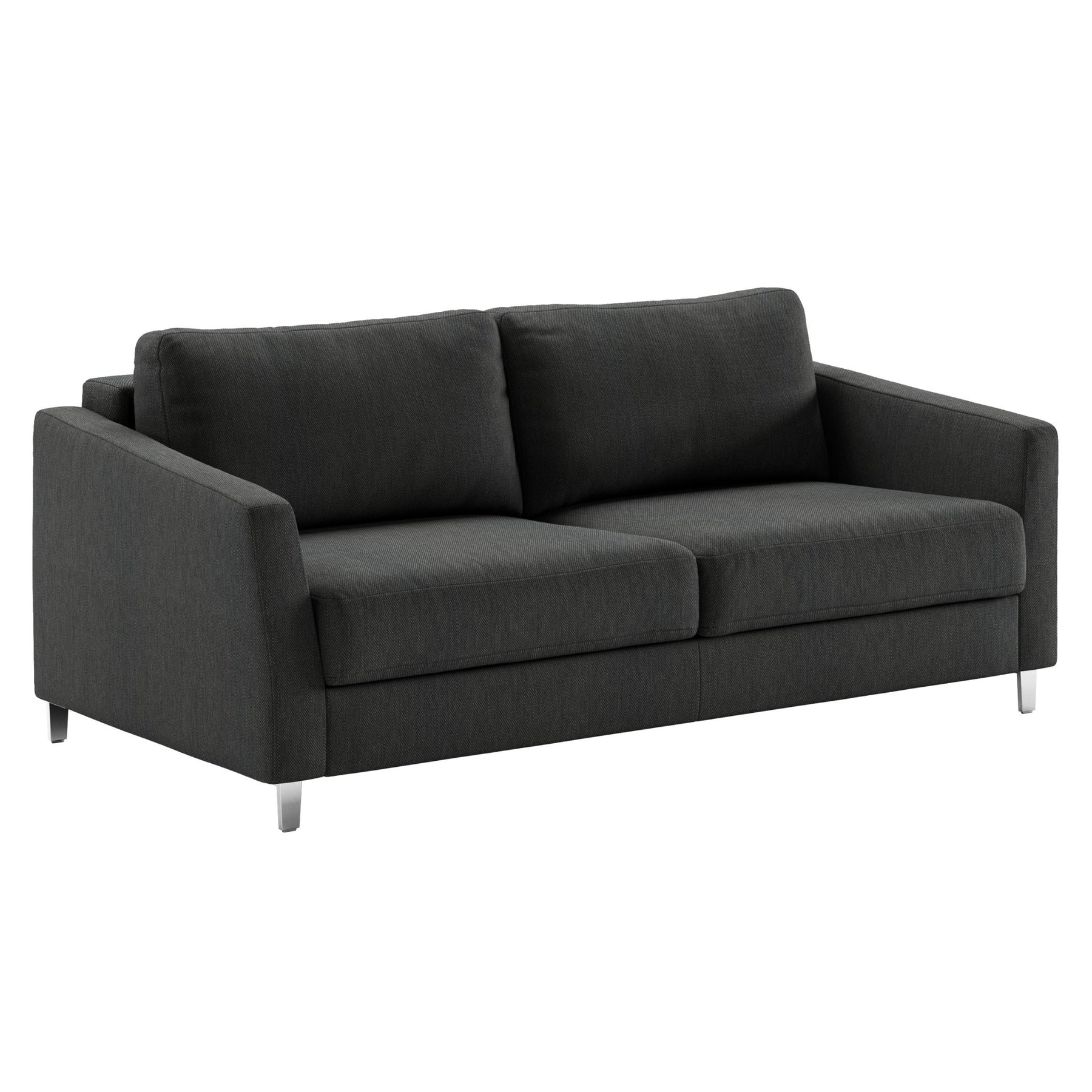 Luonto Monika Queen Sleeper Sofa Loule 630 Fabric Chrome Legs Angled