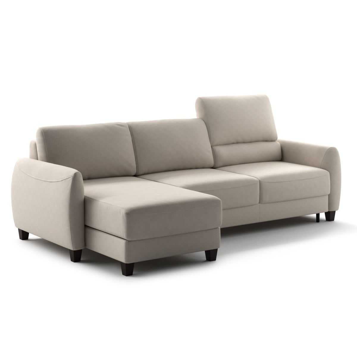 Luonto Delta Sleeper Sofa with Reversible Chaise Smoked Birch Legs Cloud 02 Fabric