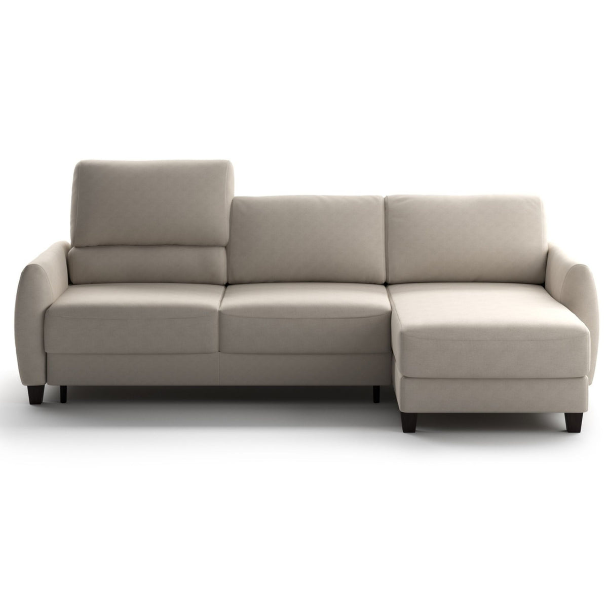 Luonto Delta Sleeper Sofa with Reversible Chaise Smoked Birch Legs Cloud 02 Fabric Front
