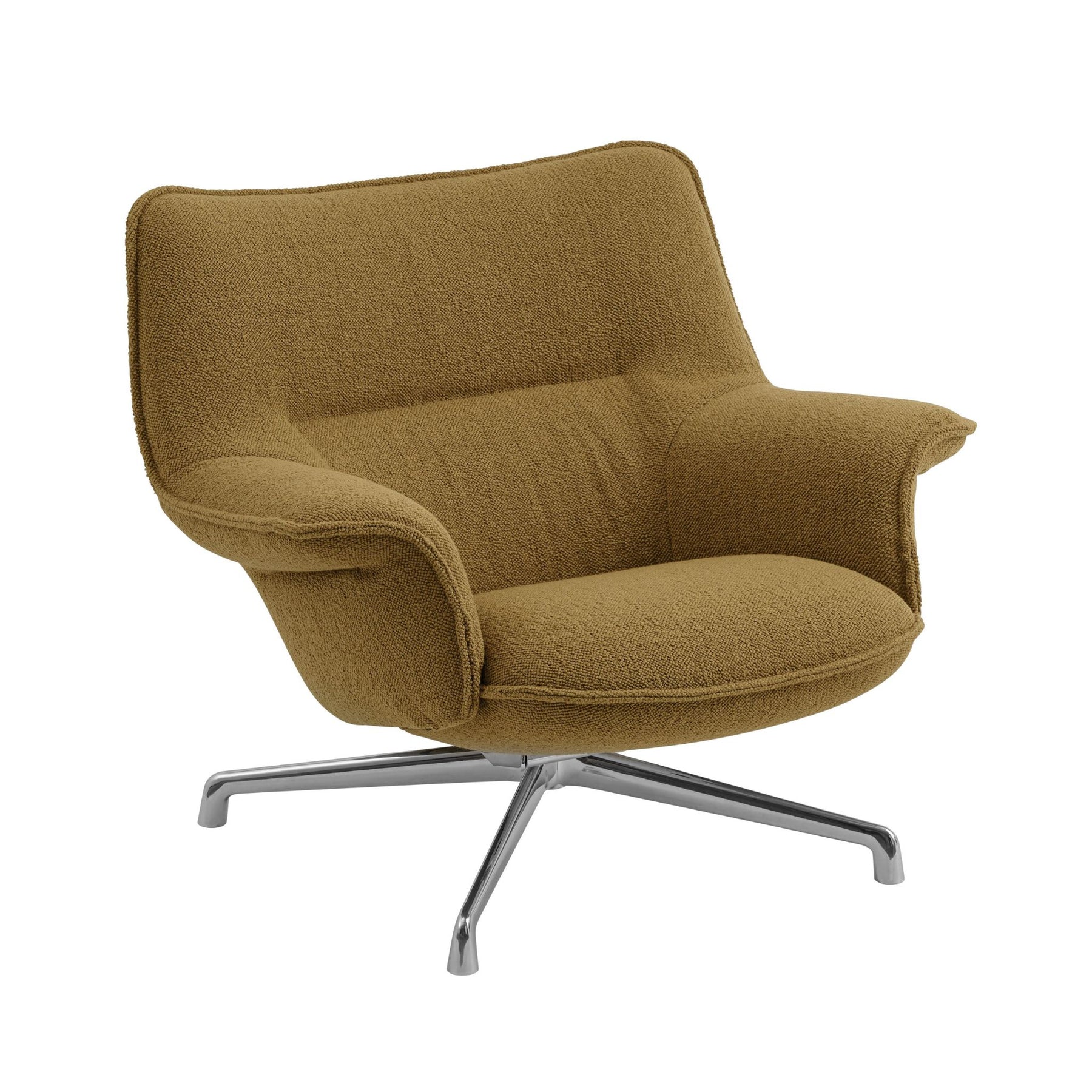 Muuto Doze Swivel Lounge Lowback in Hearth 008 with Chrome Base
