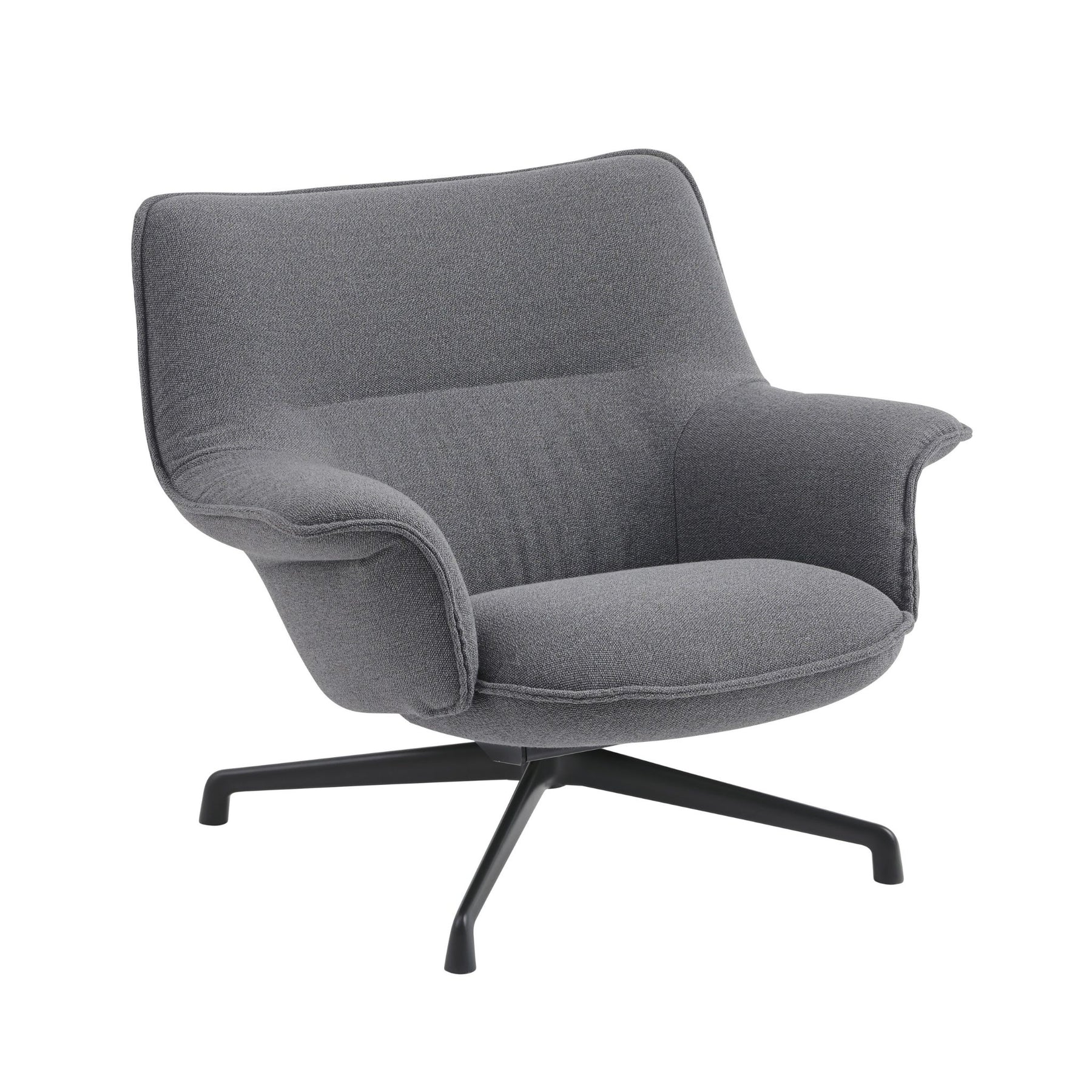 Muuto Doze Swivel Lounge Lowback in Ocean 80 with Black Base