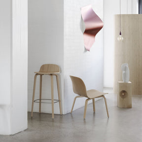 Muuto Visu Counter Stool and Lounge Chair Oak in Art Gallery
