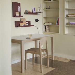 Muuto Workshop Table and Chair in Home Office with Folded Shelves