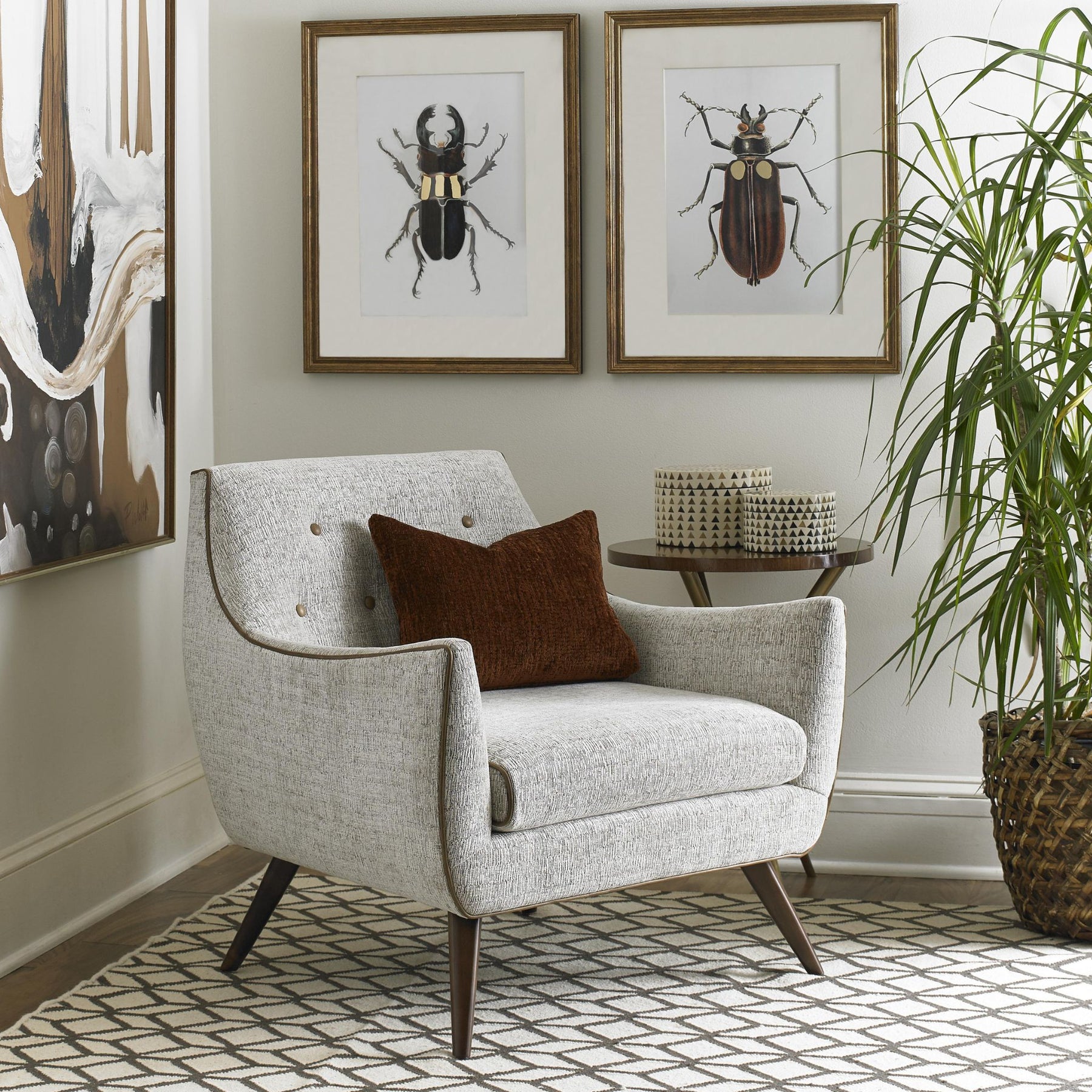 Precedent Marley Chair in Living Room Reading Nook with Plant