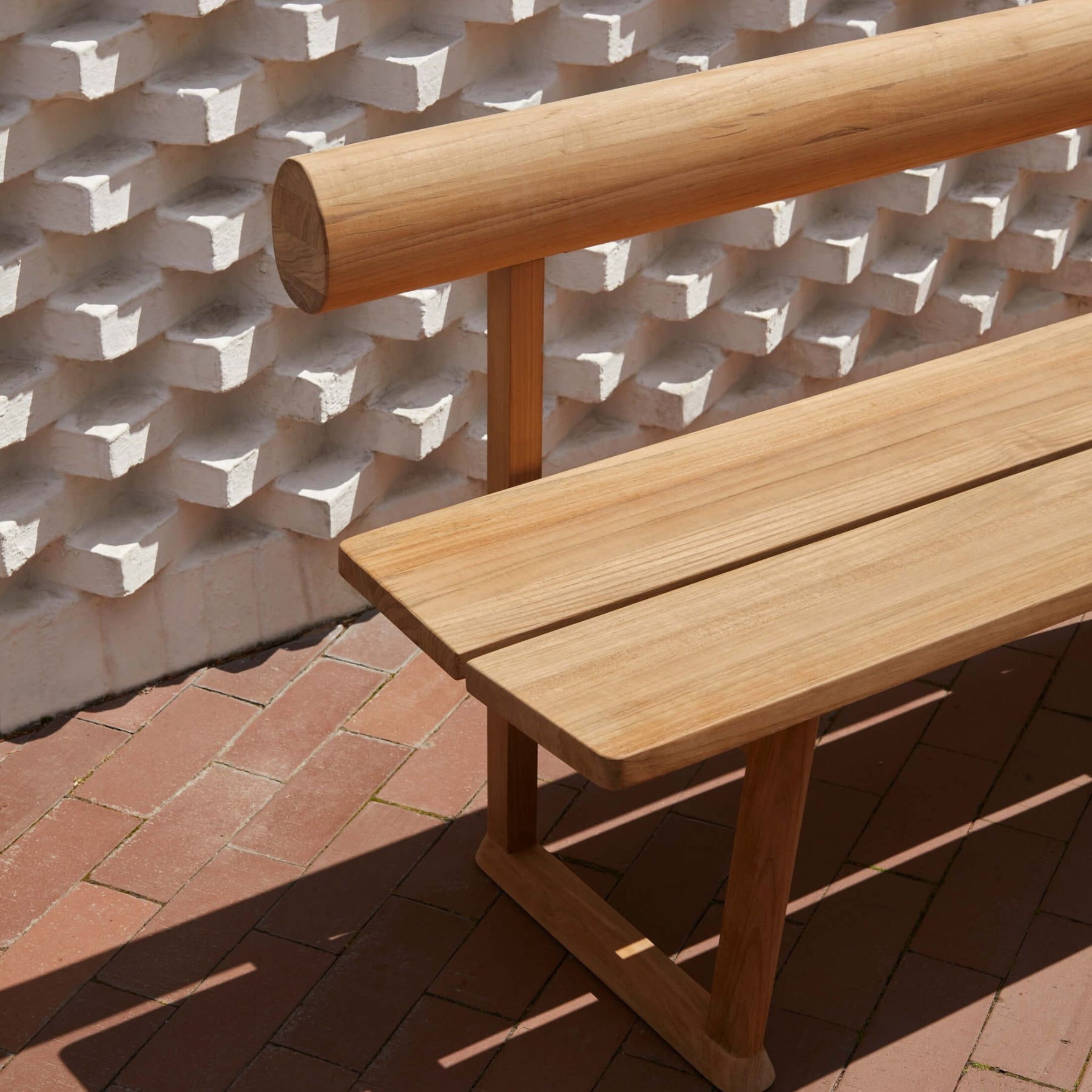 Fritz Hansen Skagerak Banco Bench on Brick Patio Detail