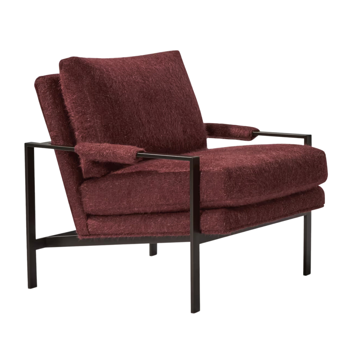 Thayer Coggin Milo Baughman 951 Design Classic Lounge Chair Chocolate Bronze Powdercoat Frame