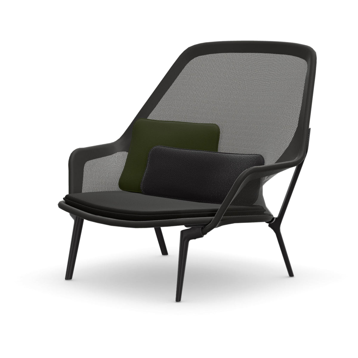 Vitra Slow Chair Black with Black Base