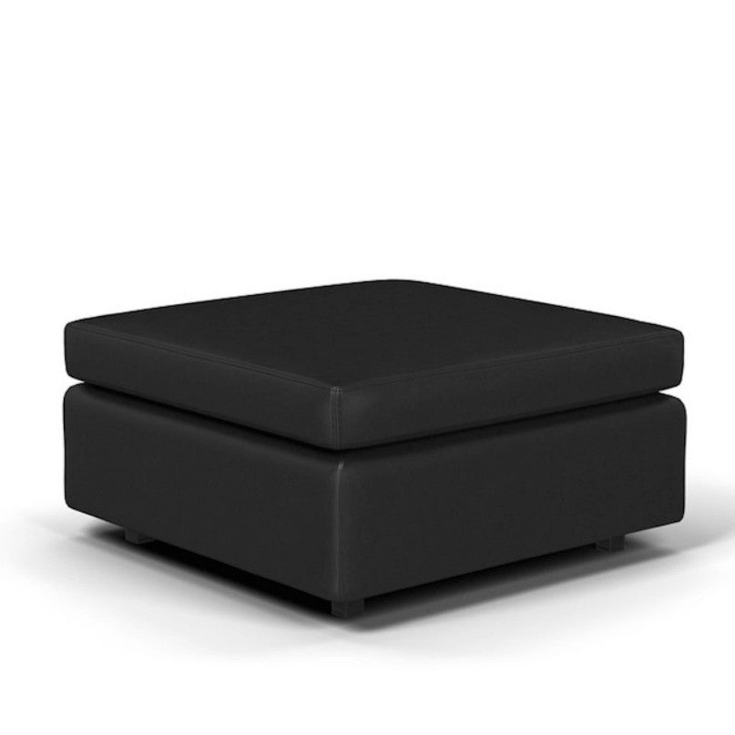 Charles Pfister Ottoman Black Volo Leather Knoll