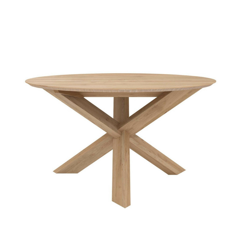 Ethnicraft Oak Circle Dining Table 53"