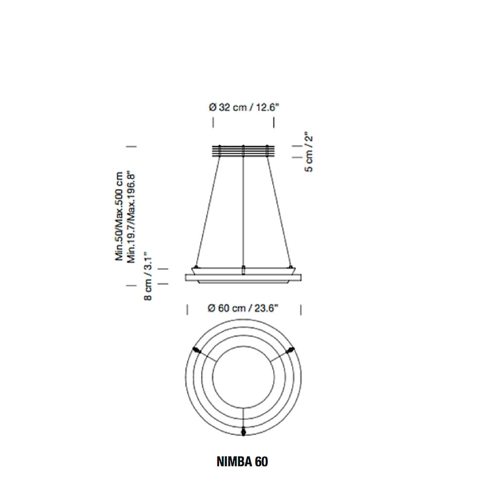 Antoni Arola Nimba 60 Suspension Lamp Dimensions by Santa & Cole