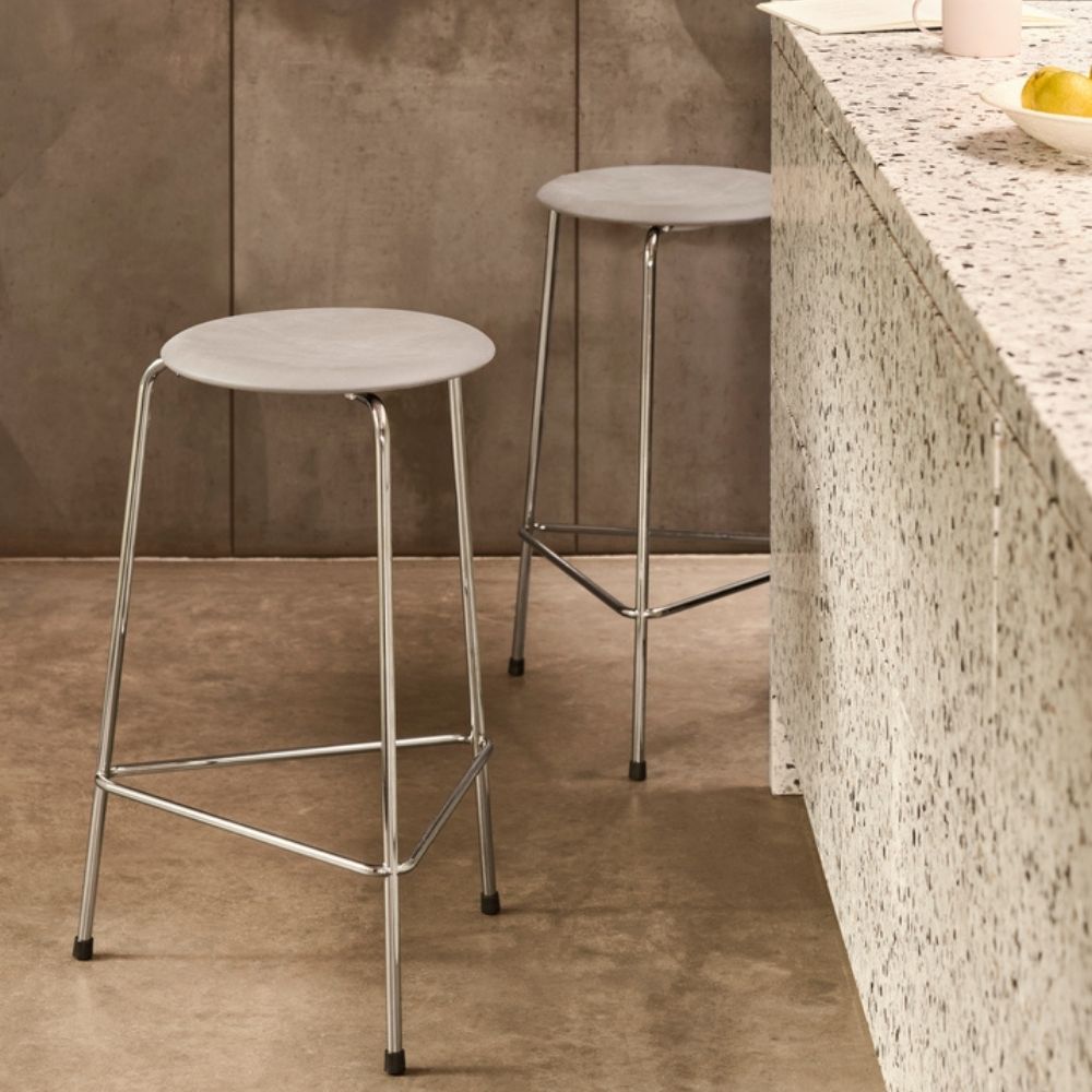 Fritz Hansen Arne Jacobsen High Dot Stools in Loft Kitchen